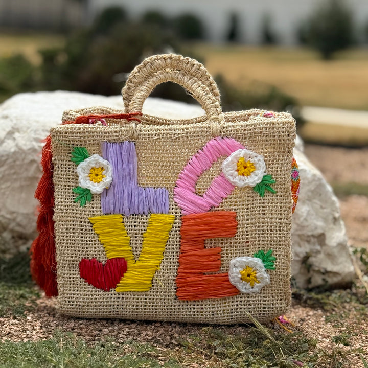 Handmade Mexican LOVE Tote Bag