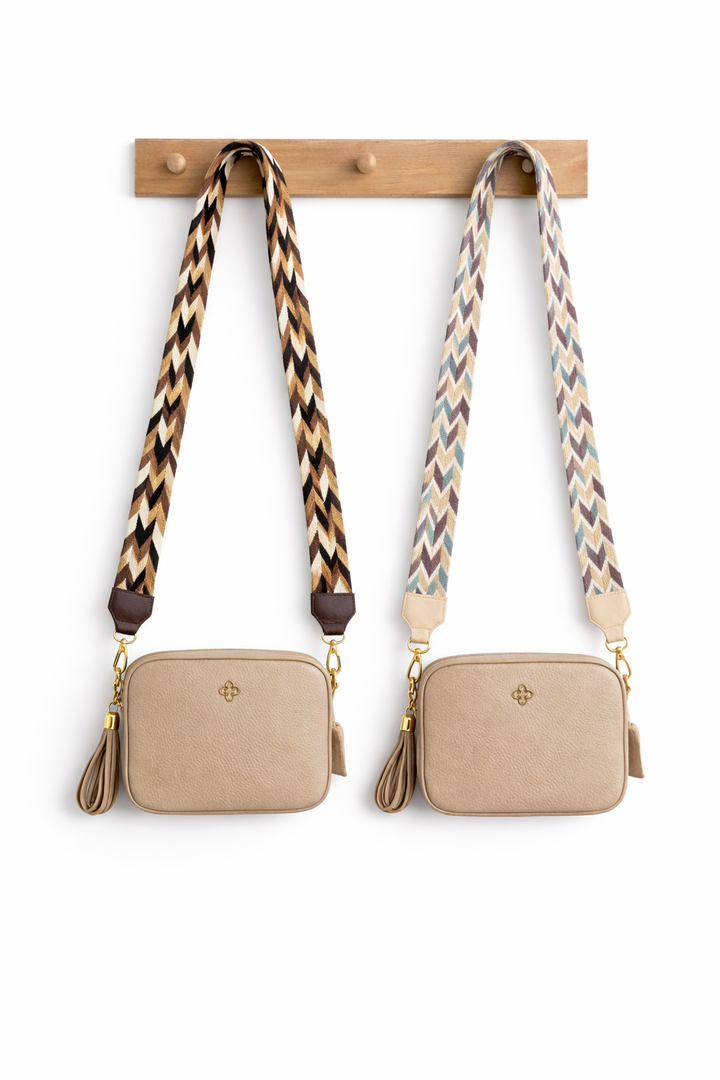 Genuine Leather Crossbody Bag with Wayuu Strap