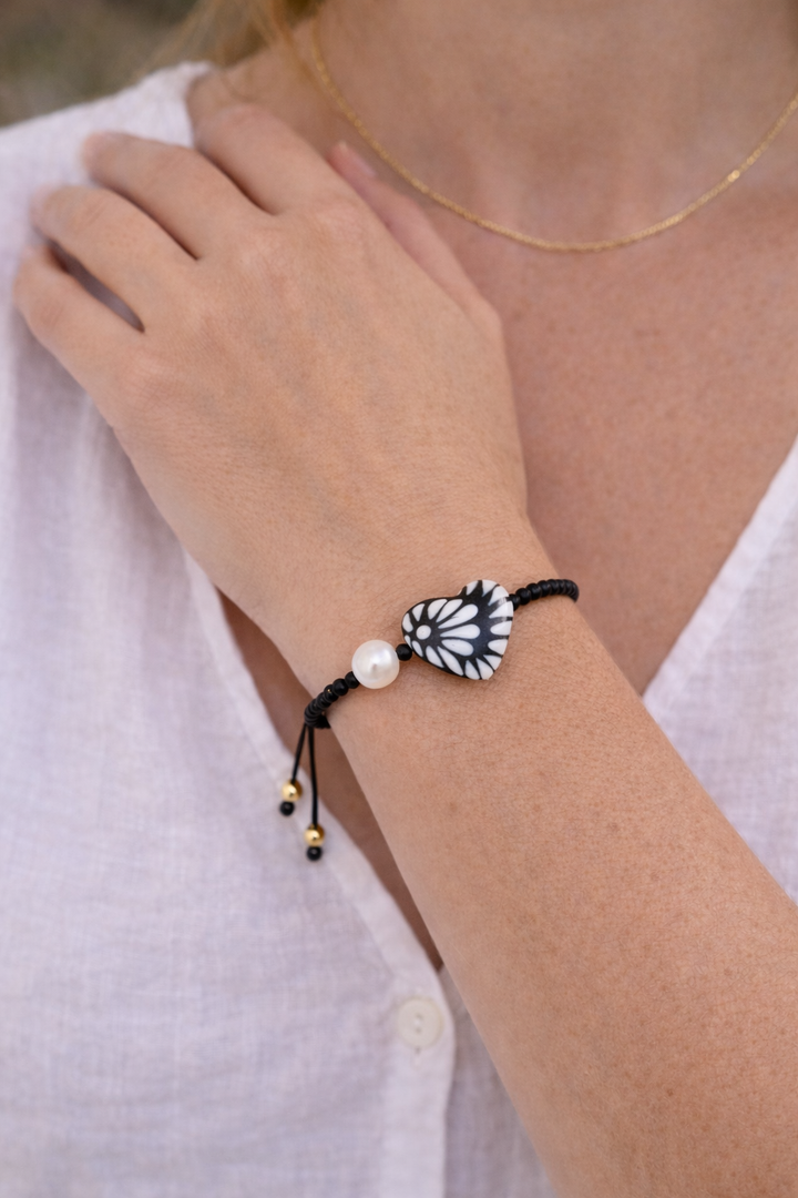 Black Talavera Heart Bracelet