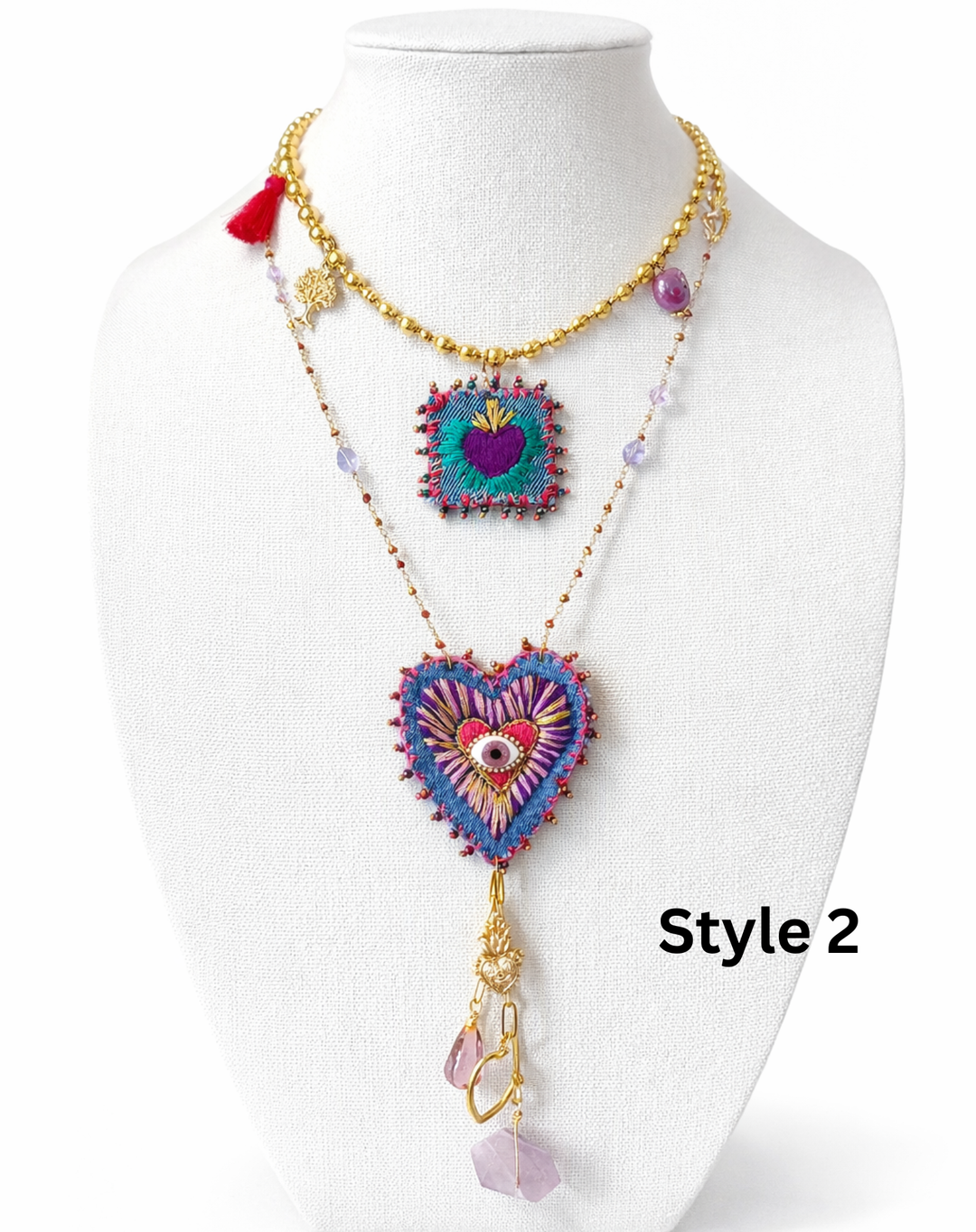 Sacred Heart Necklace Set Sagrado Corazón Jewelry