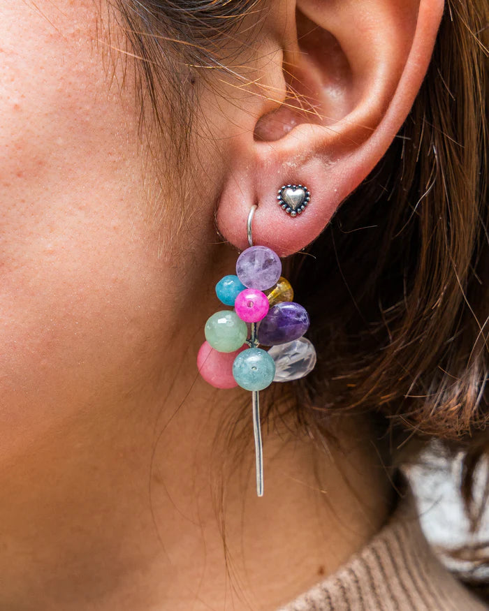 Globero Gemstone Statement Earrings | Handmade Mexican Artisan Jewelry