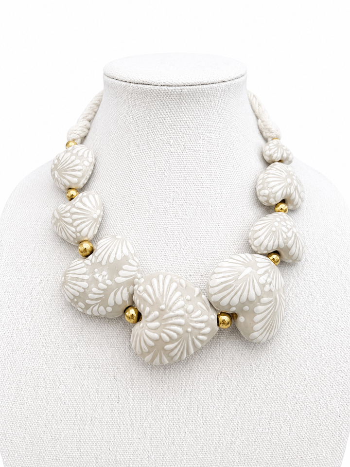 Talavera Heart Necklace | Handmade Ceramic Statement Jewelry