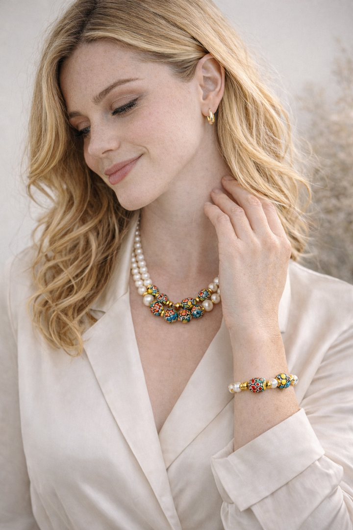 Freshwater Pearl Talavera Bracelet