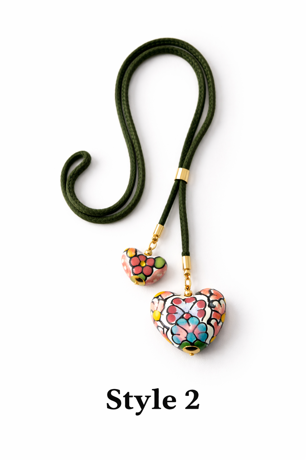 Double Heart Talavera Necklace