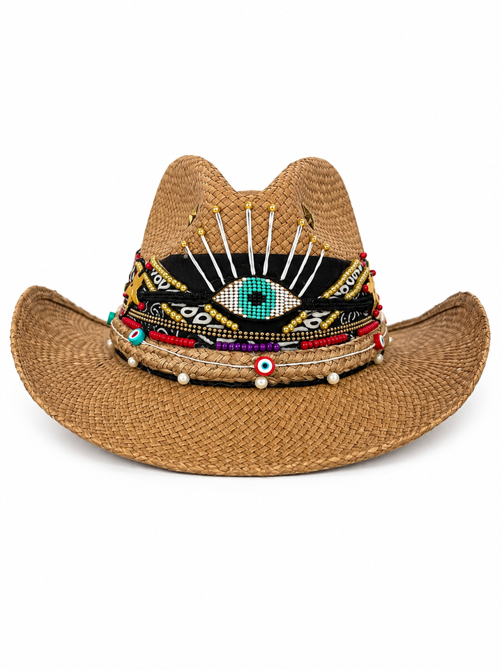 Luxury Colombian Evil Eye Straw Hat