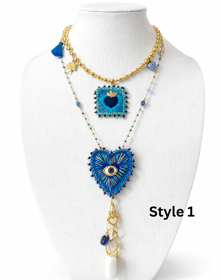 Sacred Heart Necklace Set Sagrado Corazón Jewelry