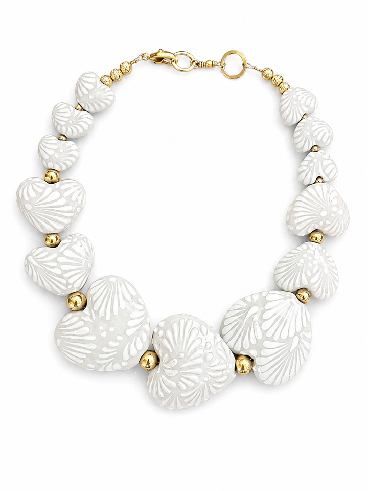 Talavera Heart Necklace | Handmade Ceramic Statement Jewelry