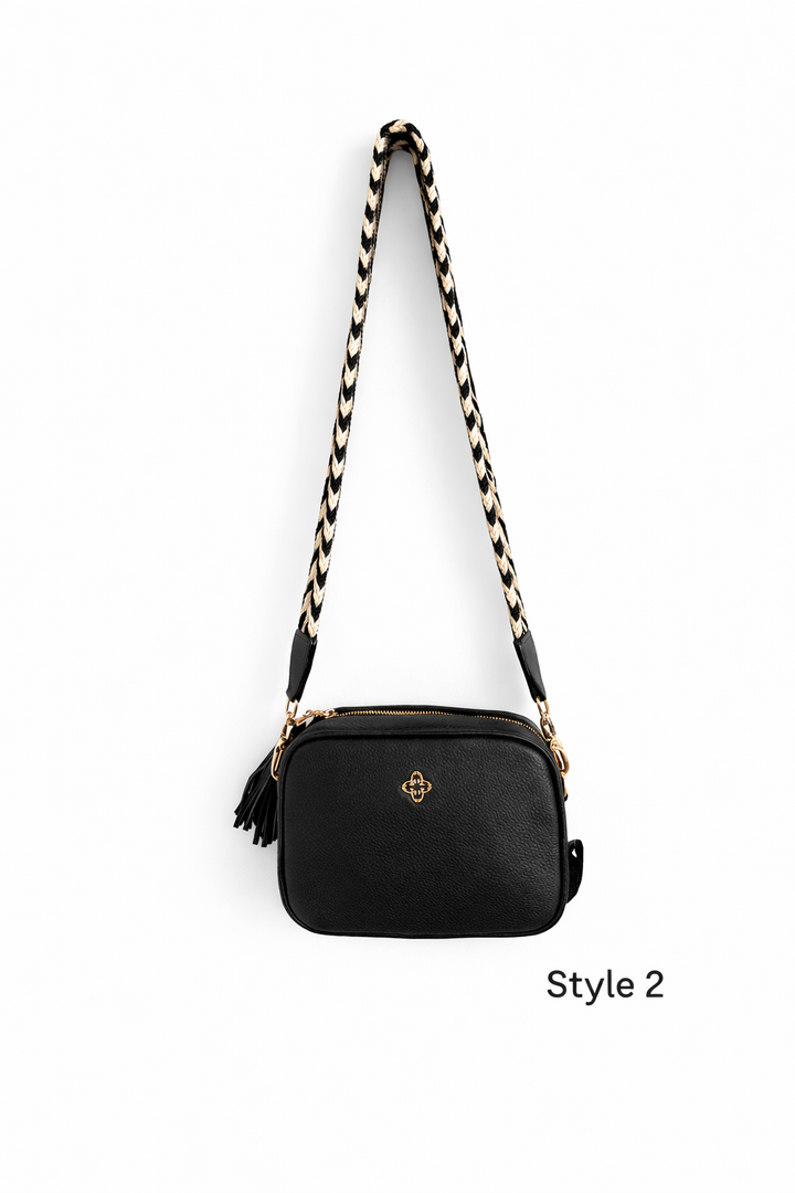 Genuine Leather Crossbody Bags with Wayuu Strap