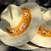 Embroidered Daisy Band Palm Hat
