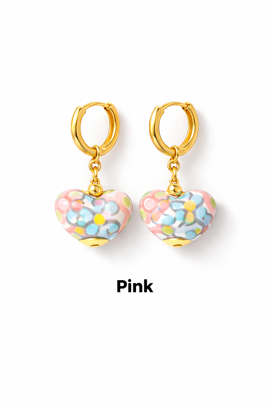 Colorful Heart Shapped Talavera Earrings