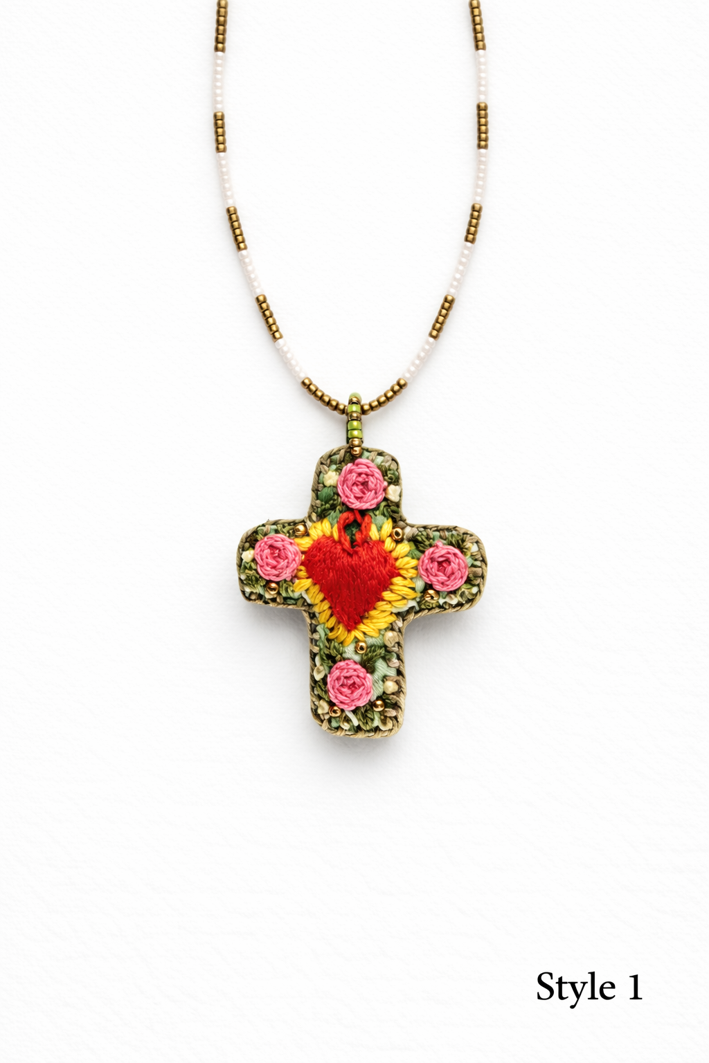 Sacred Heart Cross Necklace
