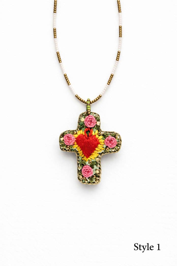 Sacred Heart Cross Necklace