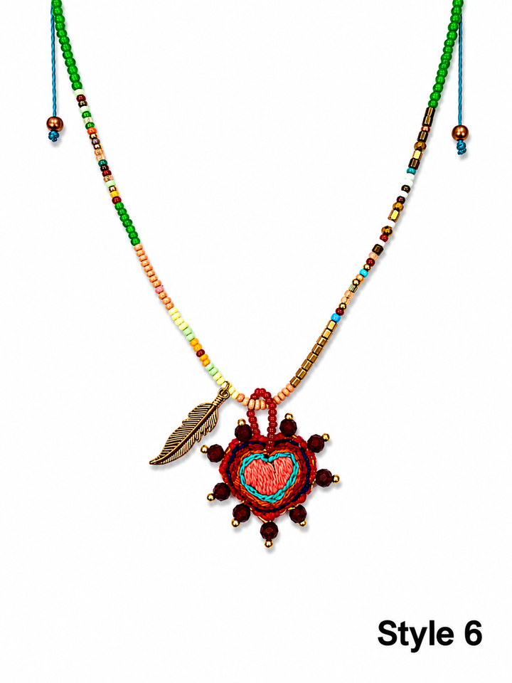 Mexican Milagros Necklace – Sacred Heart Inspired Statement Jewelry