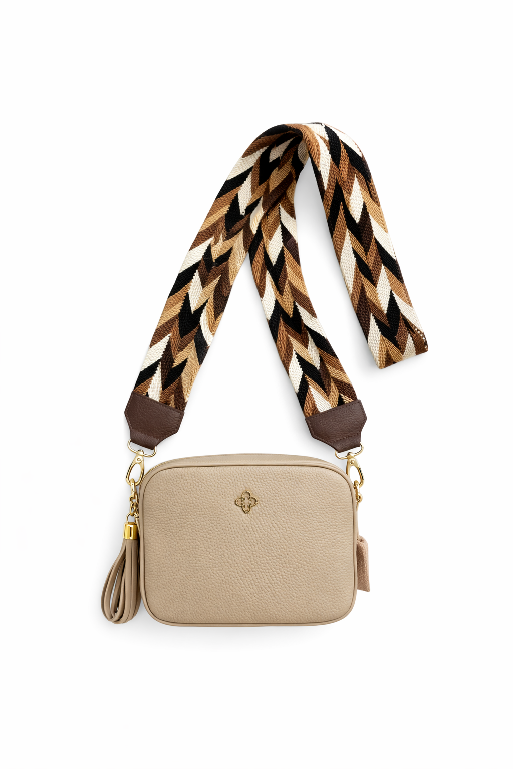 Genuine Leather Crossbody Bag with Wayuu Strap
