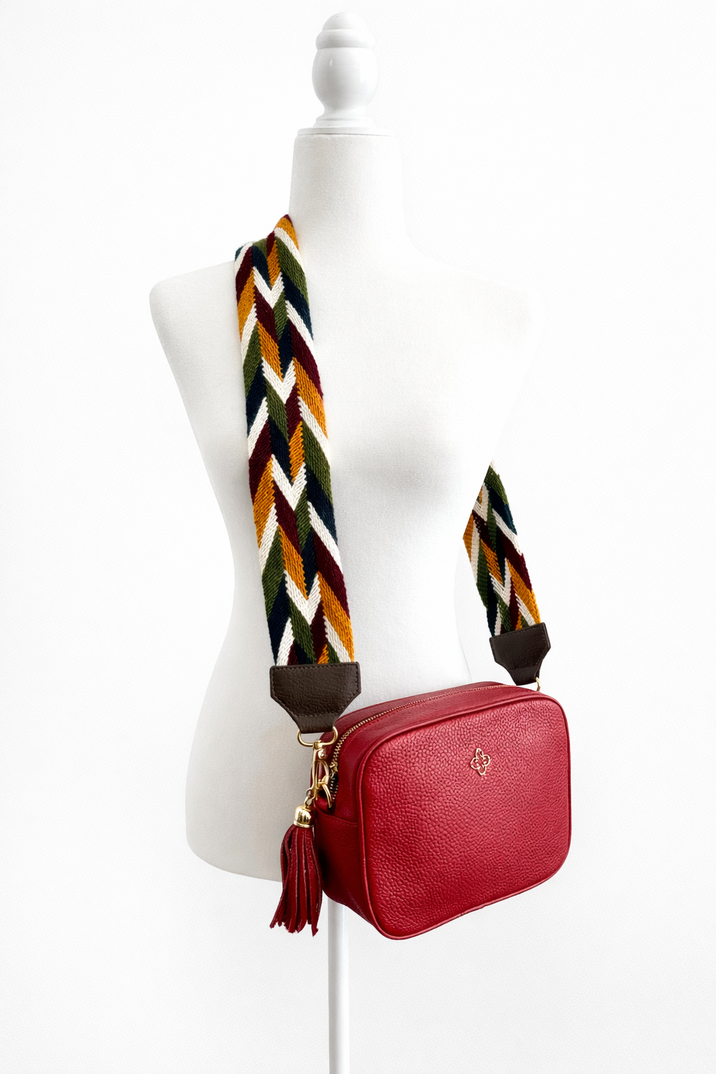Genuine Leather Crossbody Bags with Wayuu Strap