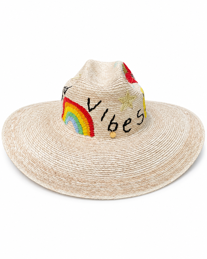 Hand Embroidered Mexican Wide Brim Straw Hat