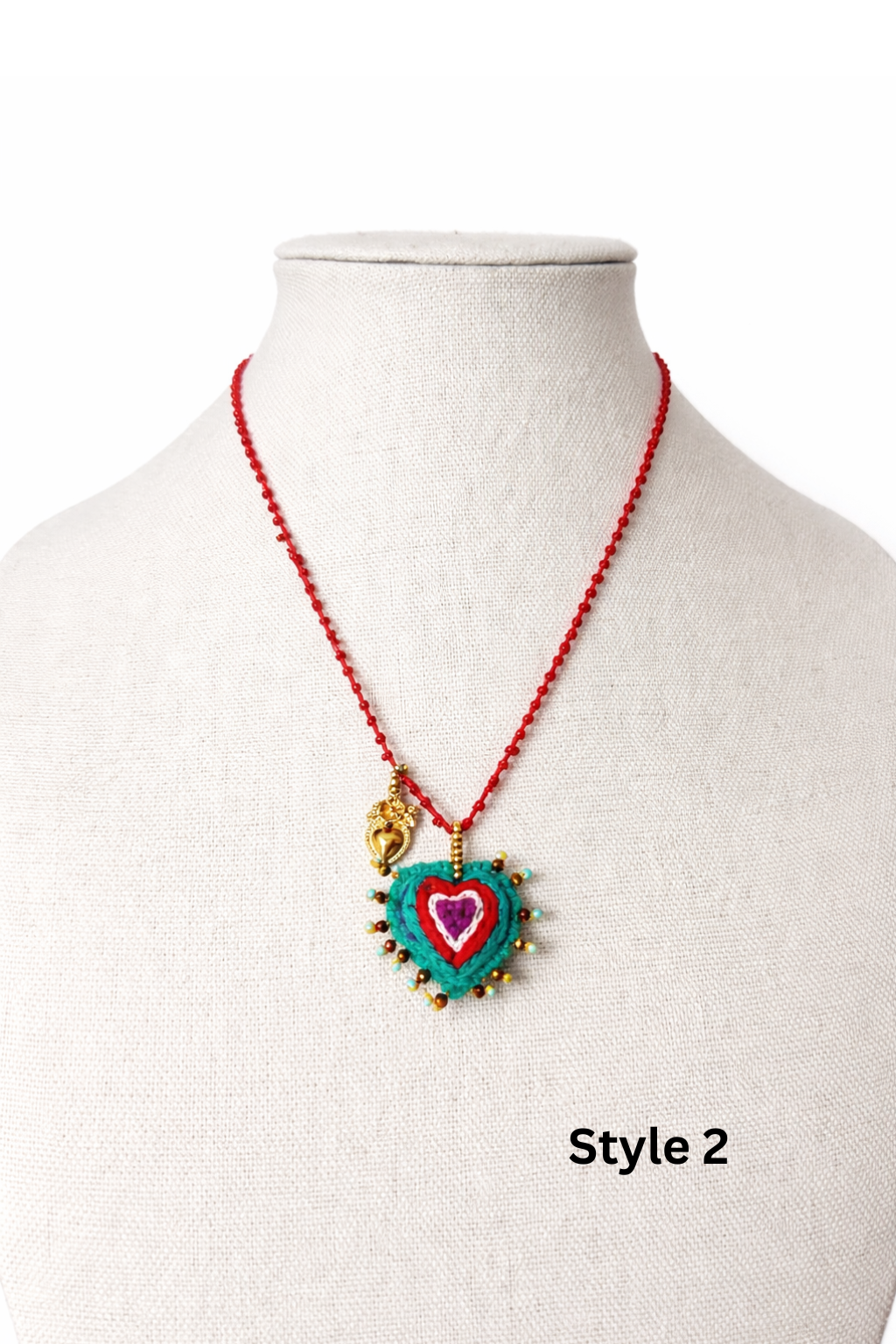 Mexican Milagros Necklace – Sacred Heart Inspired Statement Jewelry
