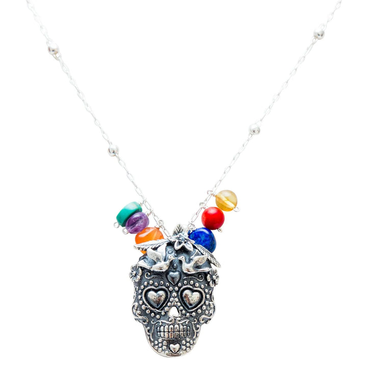 Mexican Silver Skull Necklace – Day of the Dead Inspired Statement Jewelry