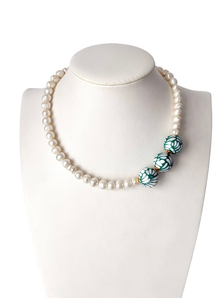 Green Talavera Pearl Necklace