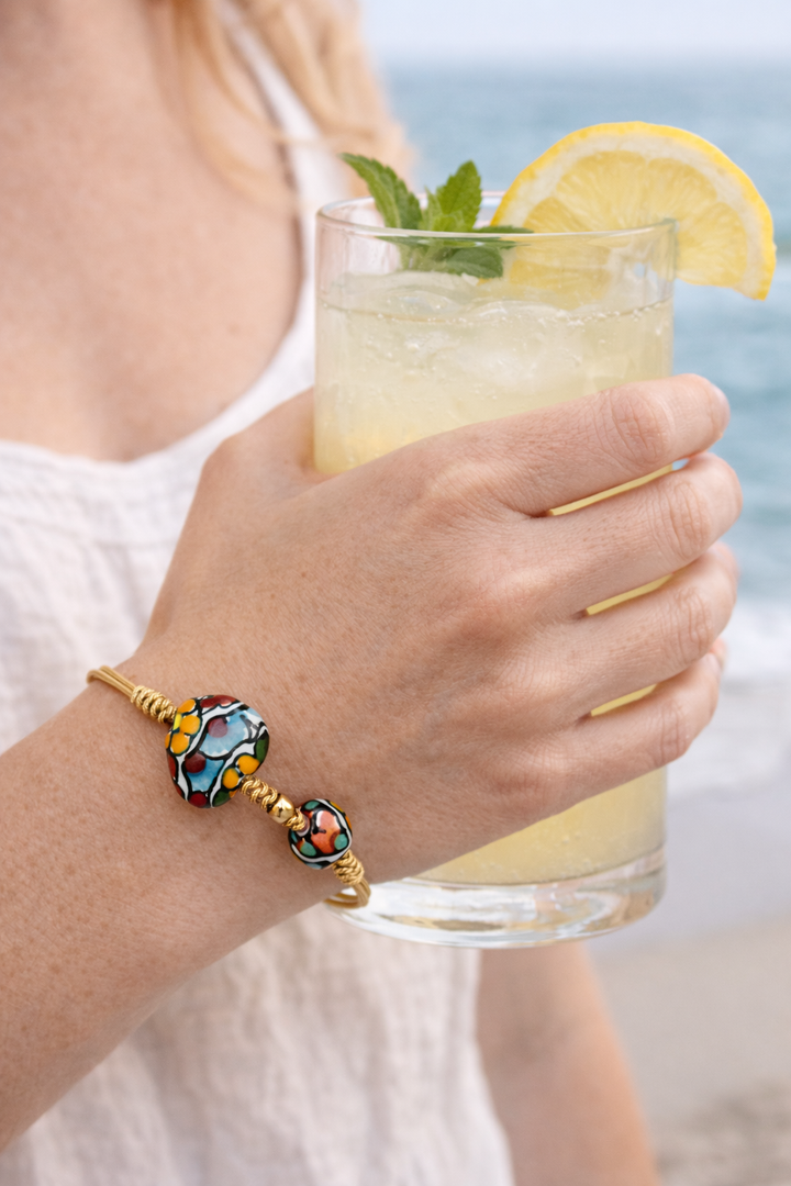 Talavera Heart Bead Bracelet