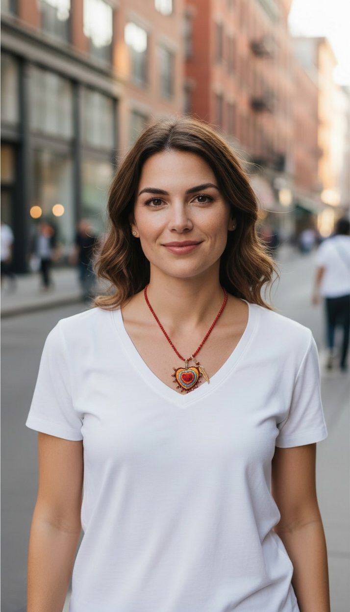 Mexican Milagros Necklace – Sacred Heart Inspired Statement Jewelry