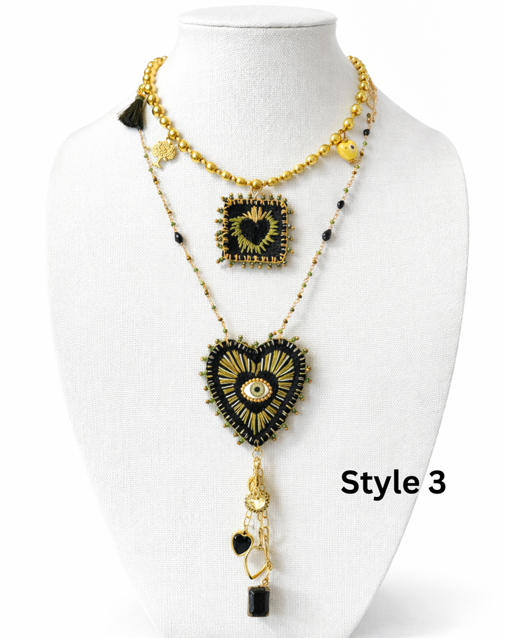 Sacred Heart Necklace Set Sagrado Corazón Jewelry