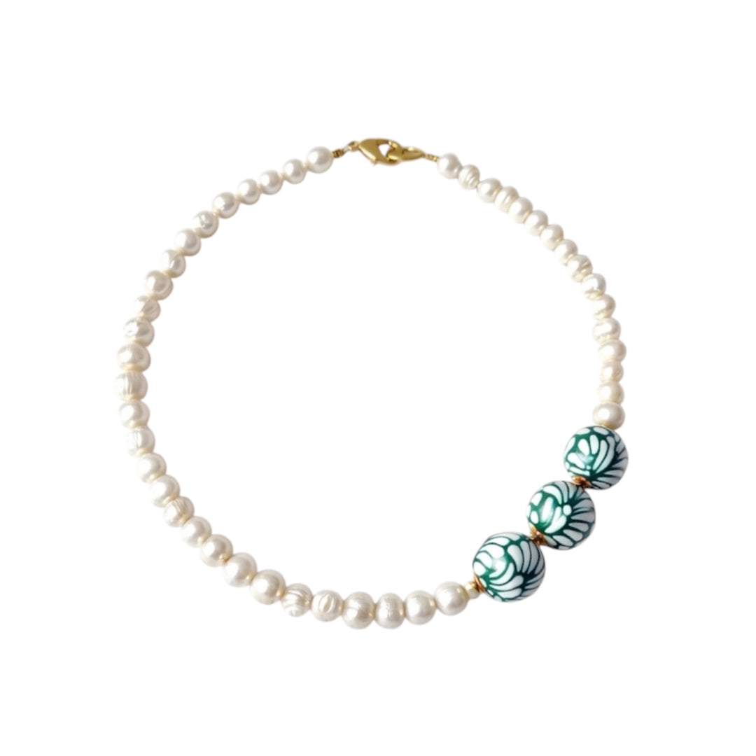 Green Talavera Pearl Necklace