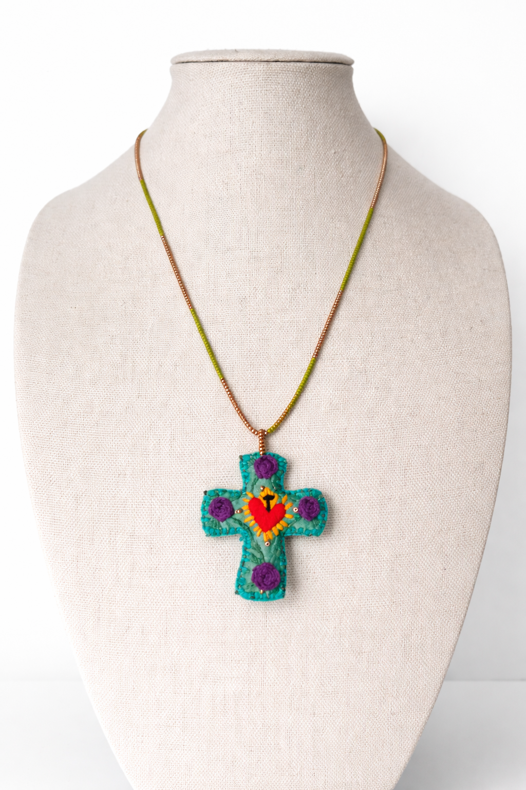 Sacred Heart Cross Necklace