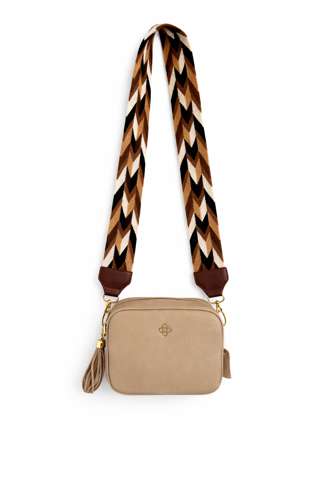 Genuine Leather Crossbody Bag with Wayuu Strap