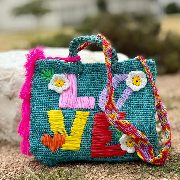 Handmade Mexican LOVE Tote Bag