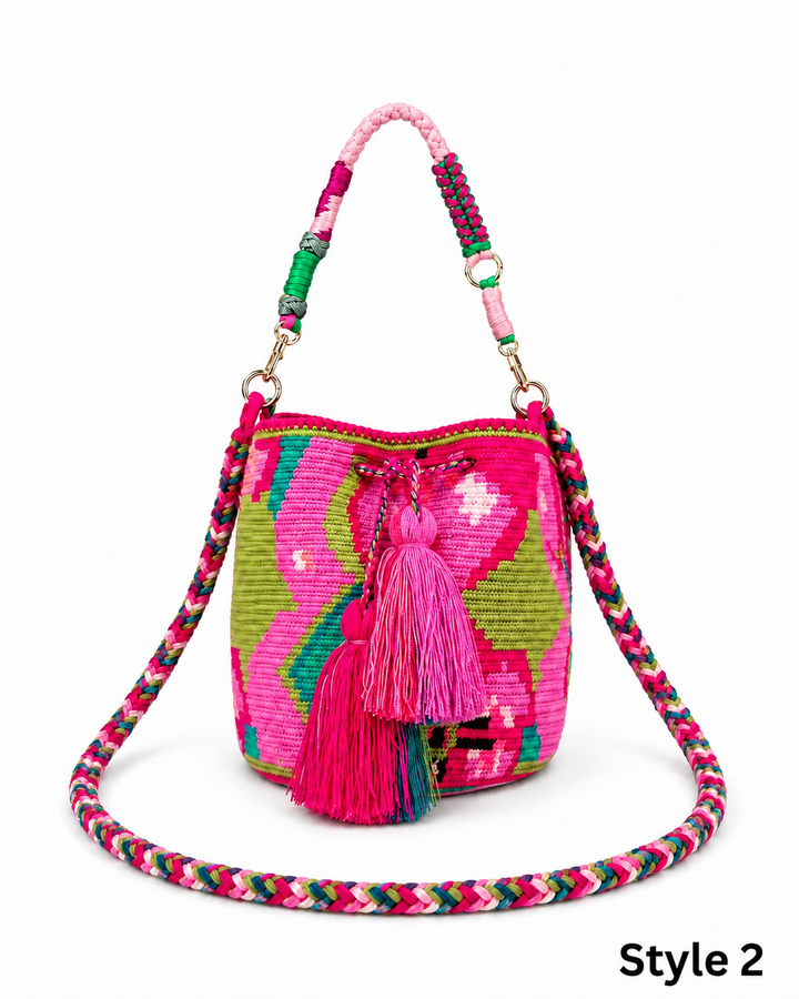 Handmade Wayuu Mochila Crossbody Bag with Dual Straps