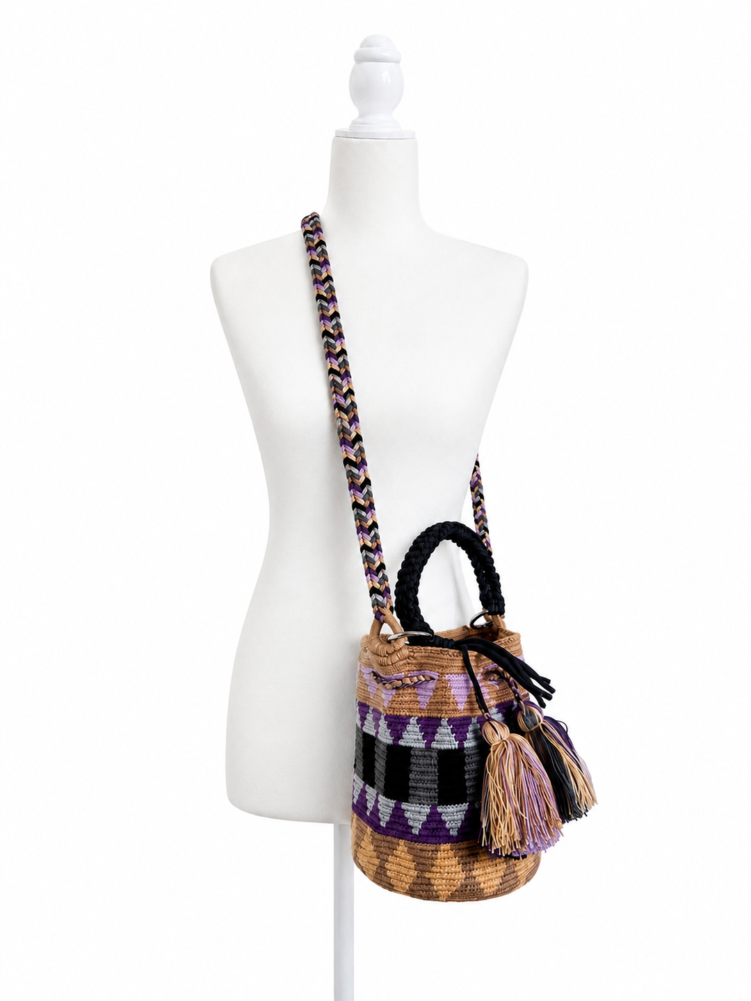 Handmade Wayuu Mochila Crossbody Bag with Dual Straps