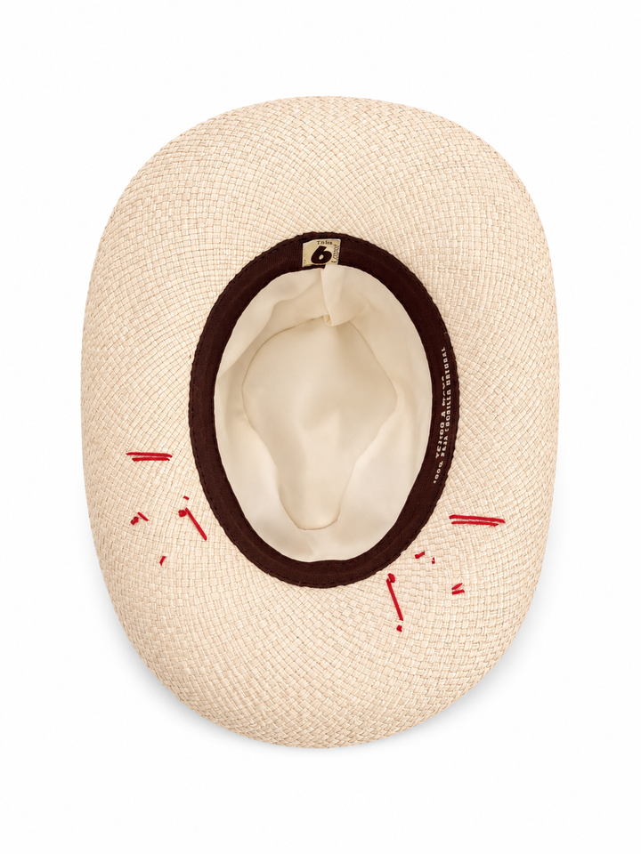 Luxury White Colombian Evil Eye Straw Hat