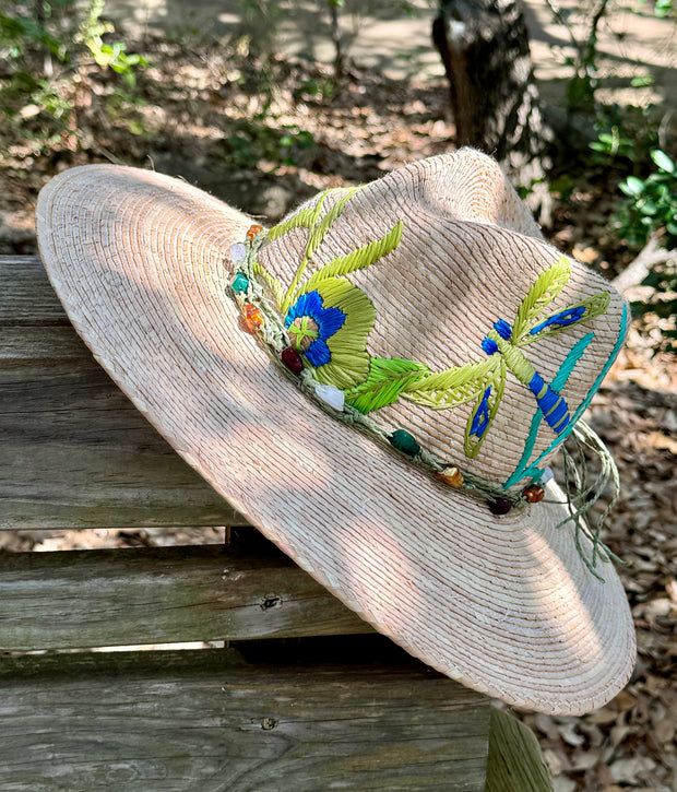 Dragonfly Embroidered Fedora Hat