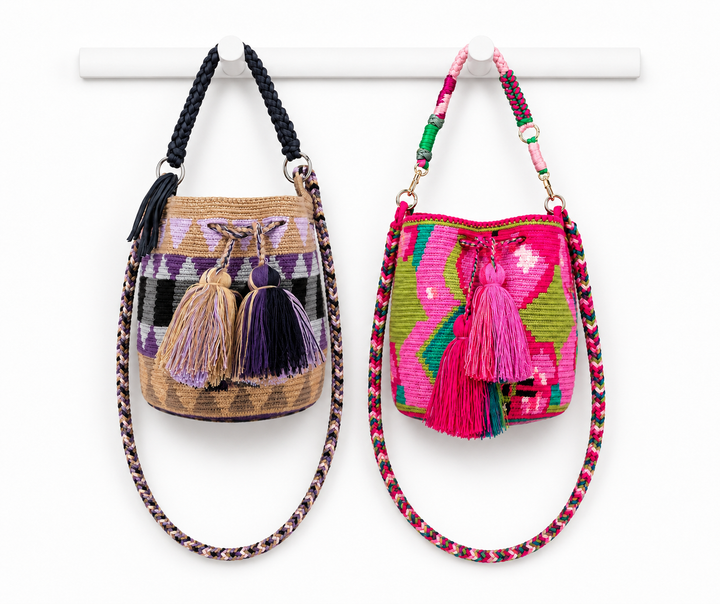 Handmade Wayuu Mochila Crossbody Bag with Dual Straps