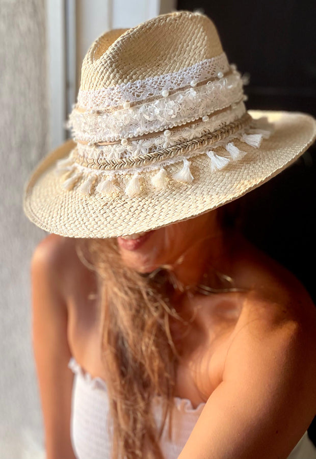 Colombian White Hat Cocktail Hat.