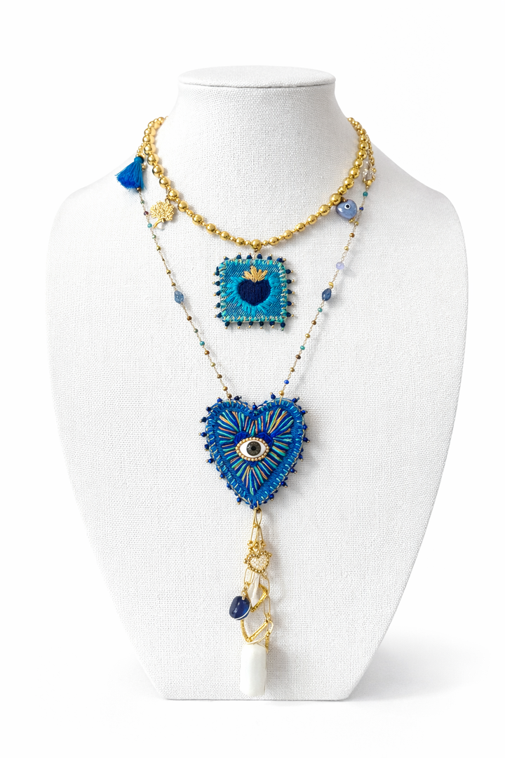 Sacred Heart Necklace Set Sagrado Corazón Jewelry