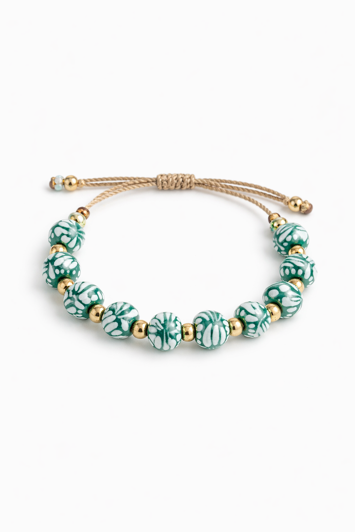 Green Talavera Cord Bracelet
