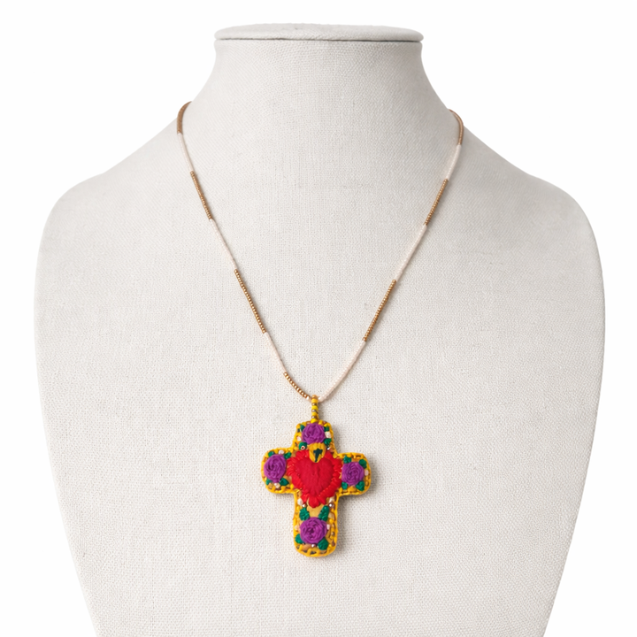 Sacred Heart Cross Necklace