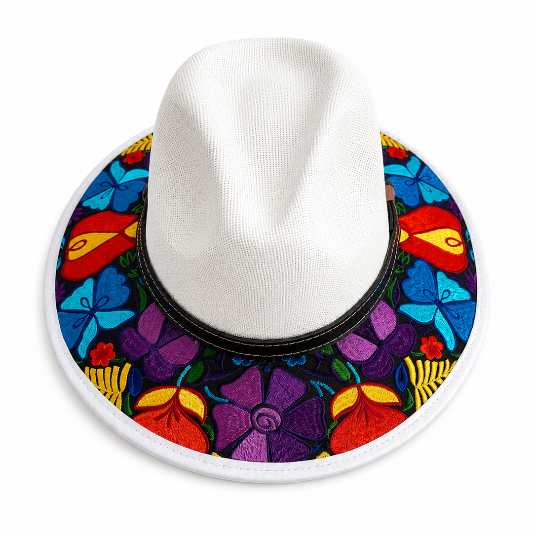 Oaxacan Embroidered Sun Hat for Women
