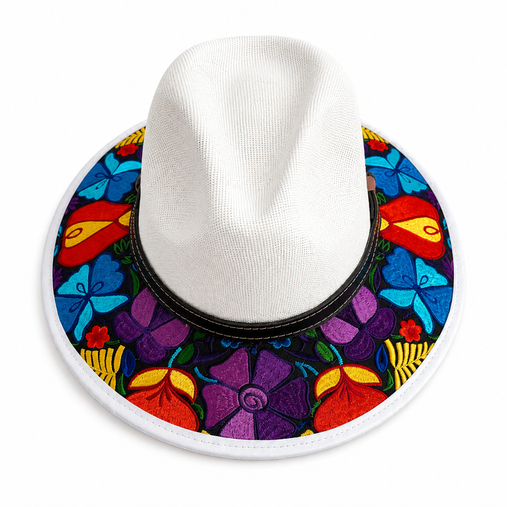 Oaxacan Embroidered Sun Hat for Women