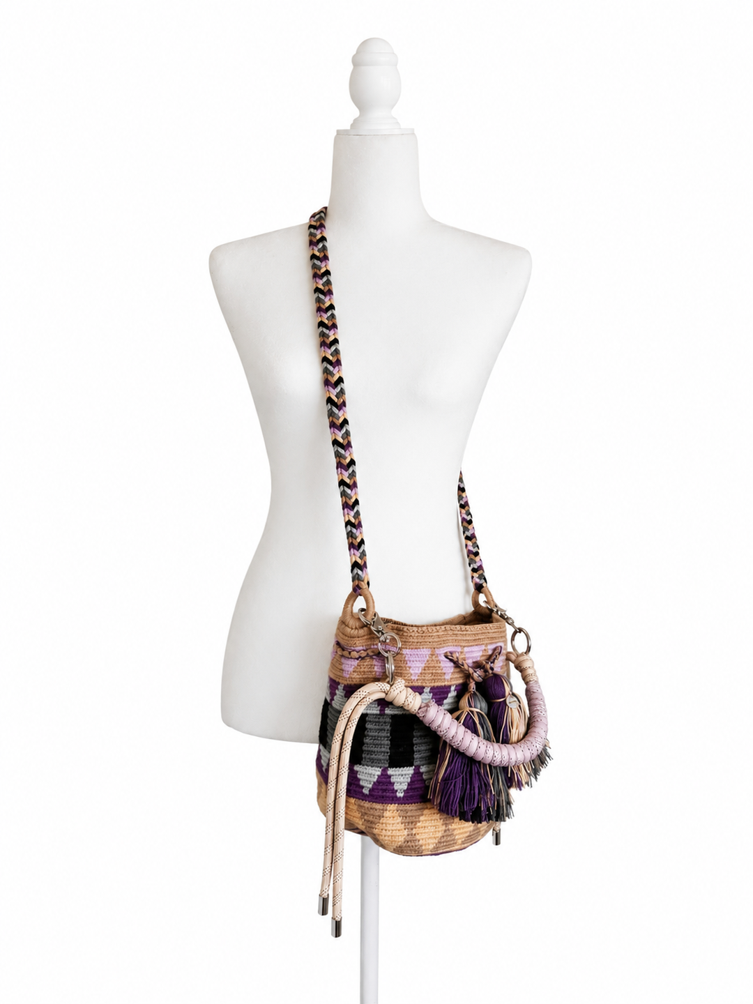 Handmade Wayuu Mochila Crossbody Bag with Dual Straps