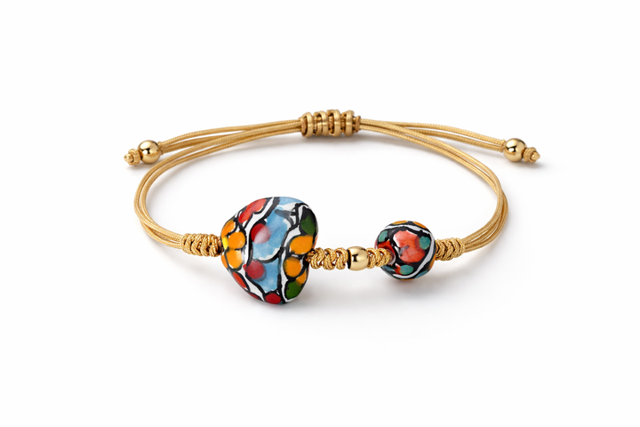 Talavera Heart Bead Bracelet