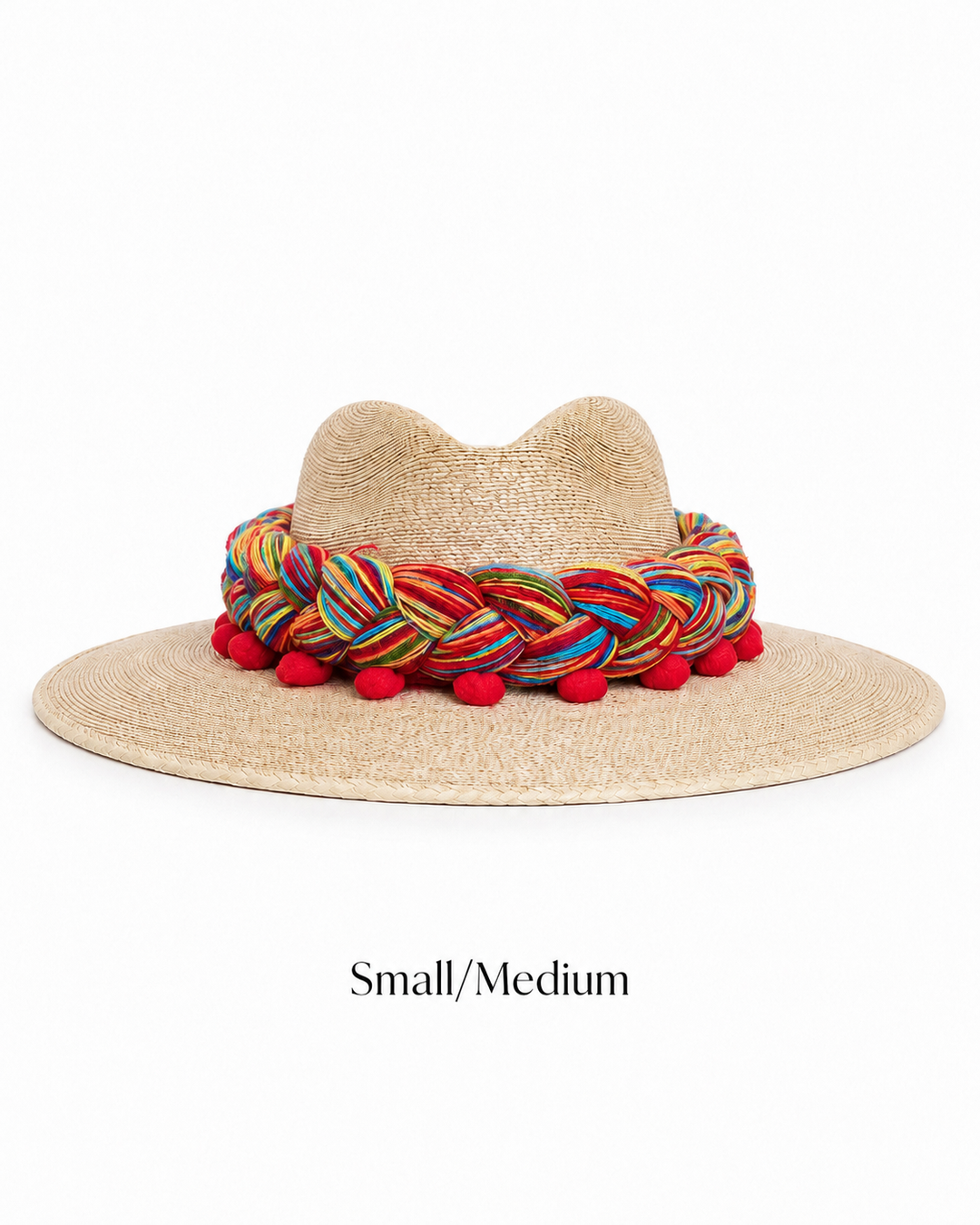 Mexican Straw Sun Hat with Colorful Braided Band
