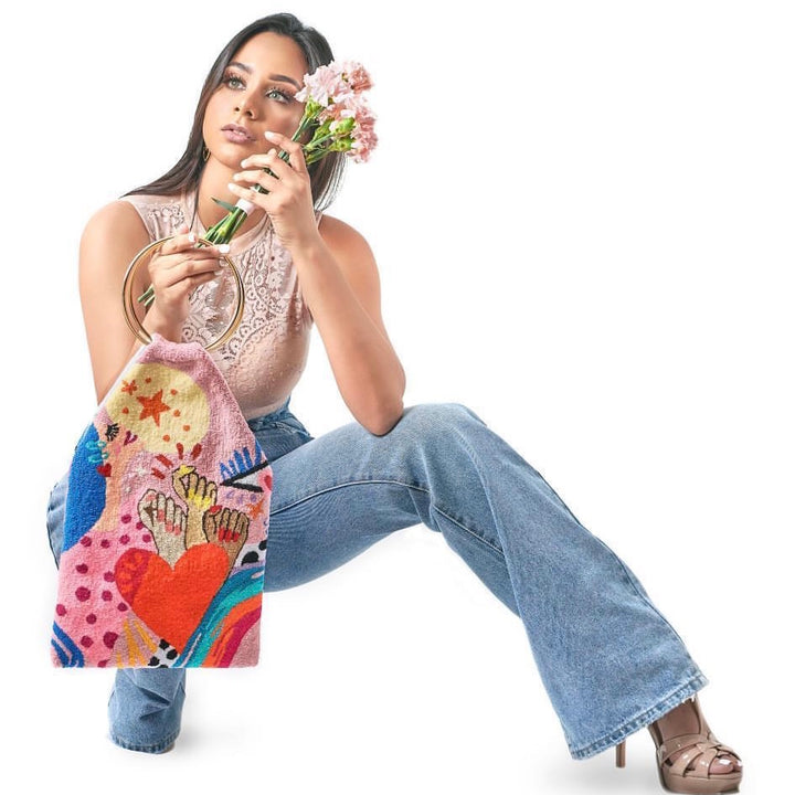 Multicolor Wayuu Punch Needle Clutch