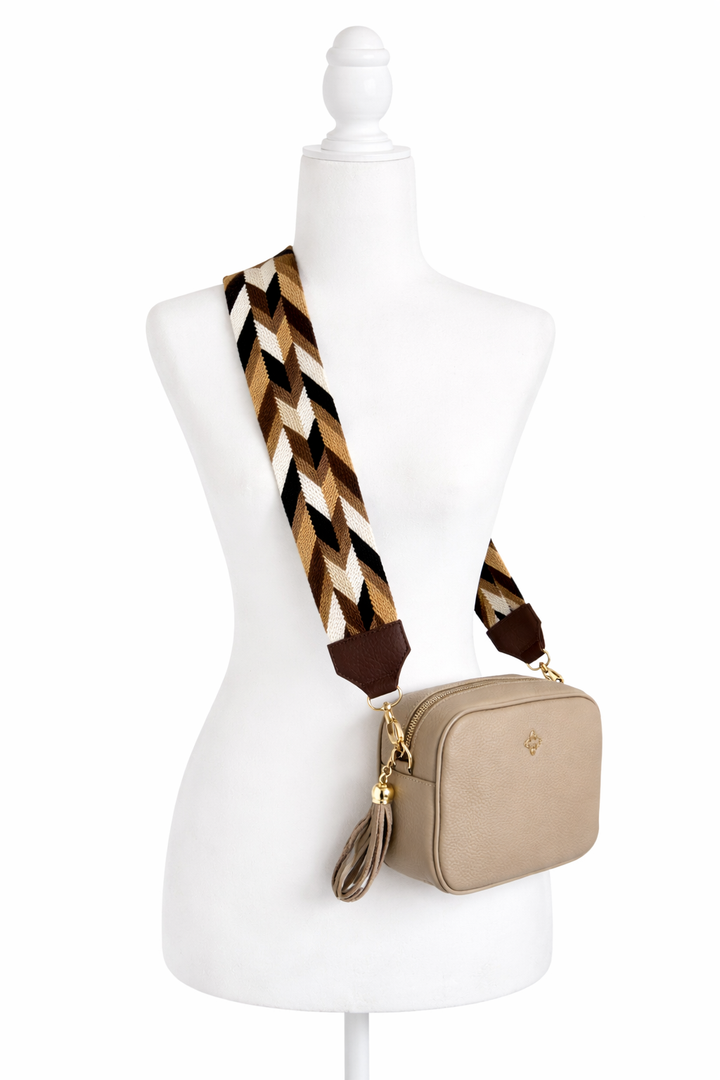 Genuine Leather Crossbody Bag with Wayuu Strap