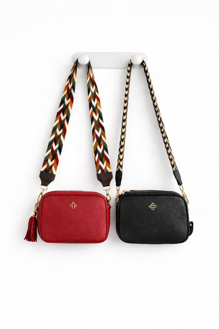 Genuine Leather Crossbody Bags with Wayuu Strap