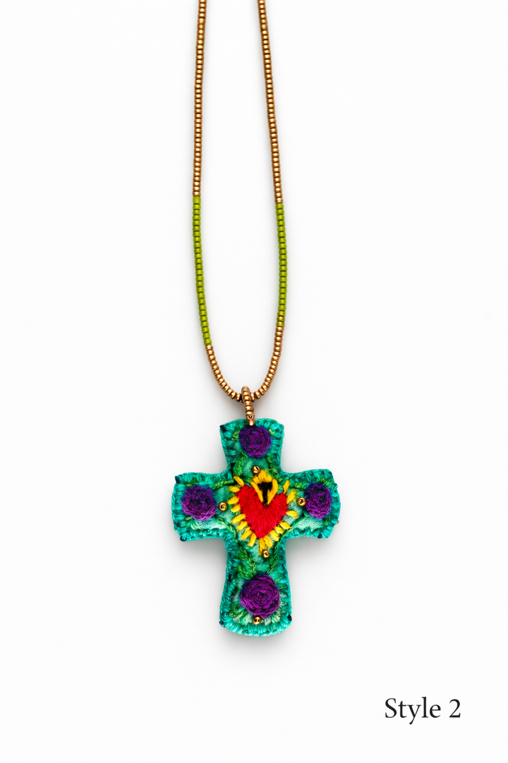 Sacred Heart Cross Necklace