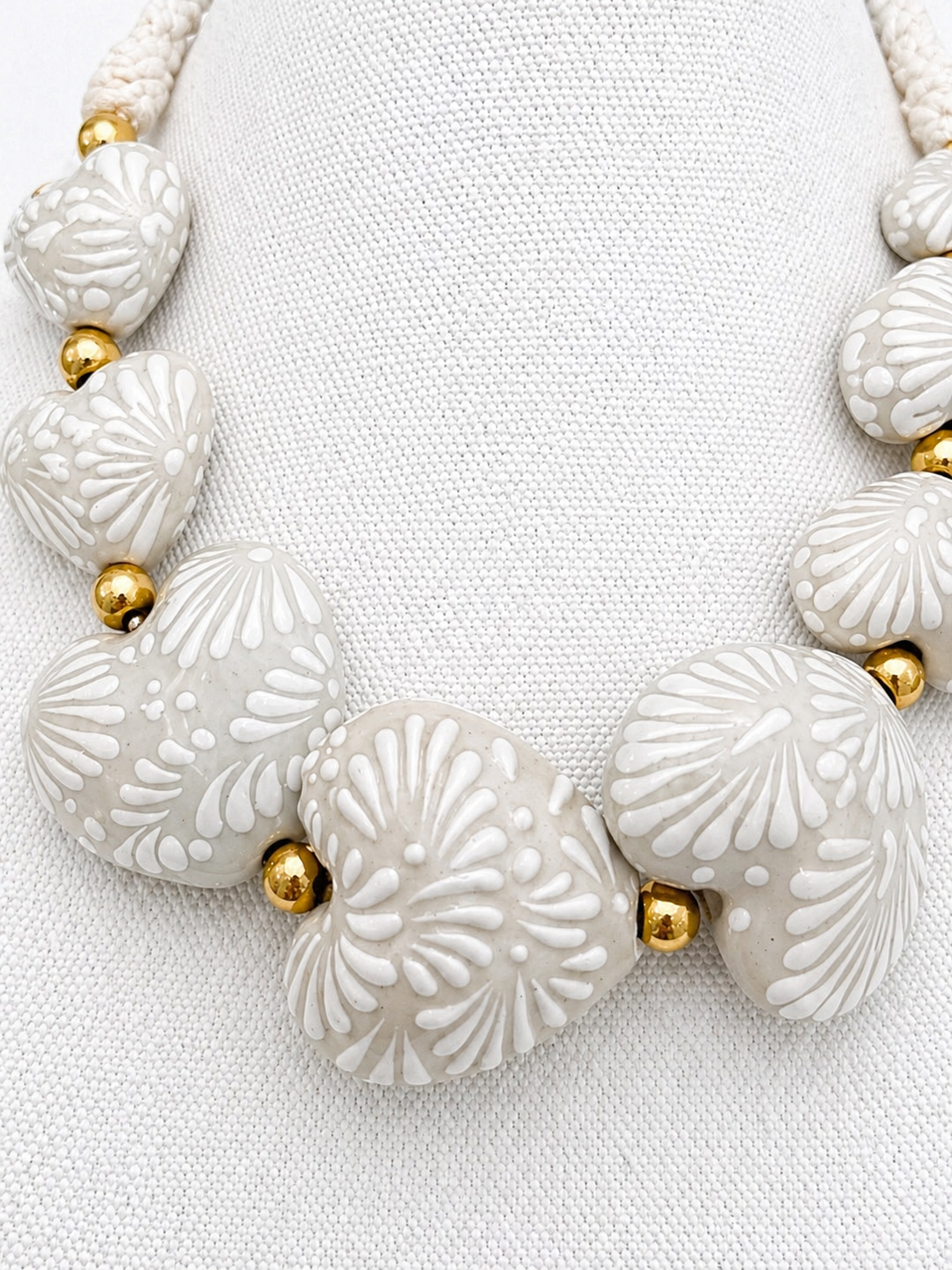 Talavera Heart Necklace | Handmade Ceramic Statement Jewelry