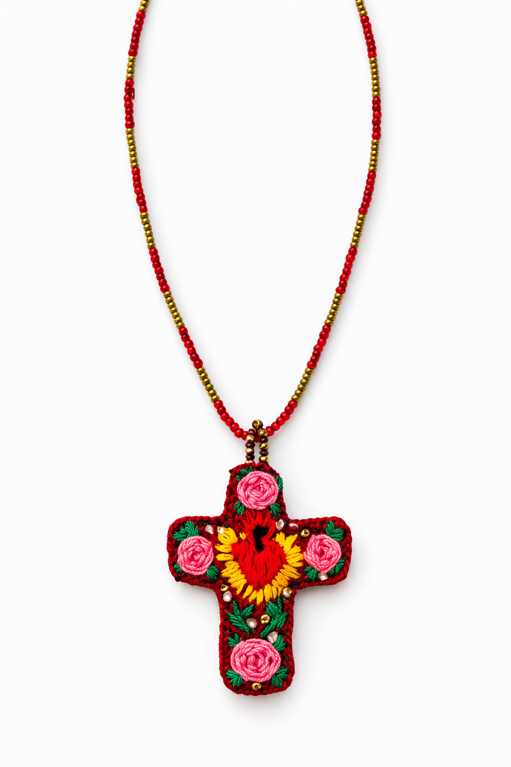 Sacred Heart Cross Necklace